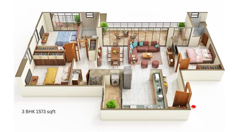 Nyati-Evania-Gallery-3BHK-Floor-Plan-2